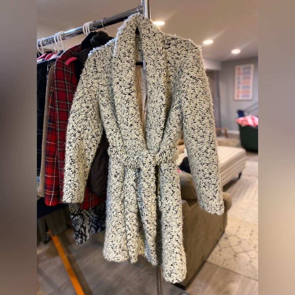 Seen Kept Worn Wool Blend Coatigan - Size 4